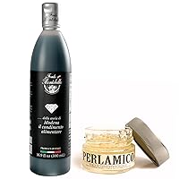 Tasting Combo - Balsamic Dressing and Balsamic Pearls with White Condiment, IGP-Certified Balsamic Vinegar, Imported from Italy