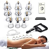 Cupping Therapy Set,12 Therapy Cups Cupping Set with Pump, Professional Chinese Cupping Therapy Sets Hijama Cupping Massage Kit