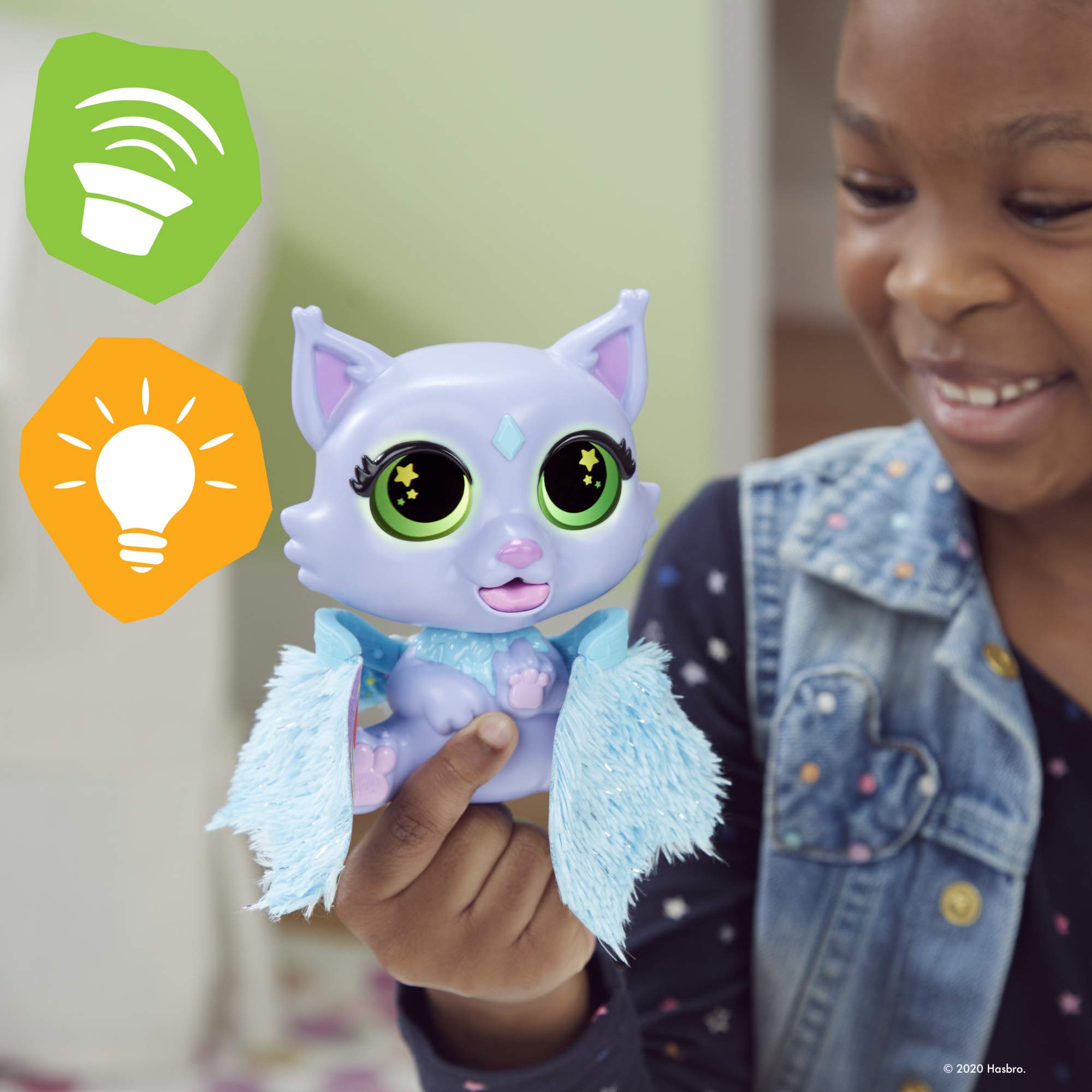 FurReal Flitter The Kitten Color-Change Interactive Feeding Toy, Lights and Sounds, Ages 4 and up