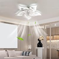 Caufloce Smart Ceiling Fan with Lighting and Remote Control, Quiet, LED Ceiling Fan with Light, Dimmable, 6 Gears, Reversible Ceiling Light with Fan for Kitchen, Living Room