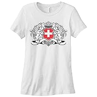 Threadrock Women's Switzerland Lion Crest Flag T-Shirt