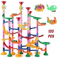 Onikiz Marble Run, 133 Pcs Marble Runs Toy Marble Maze Race Coaster Track Game Set, STEM Educational Toy of Marble Runs Track Games for Kids Boys and Girls 3+Years
