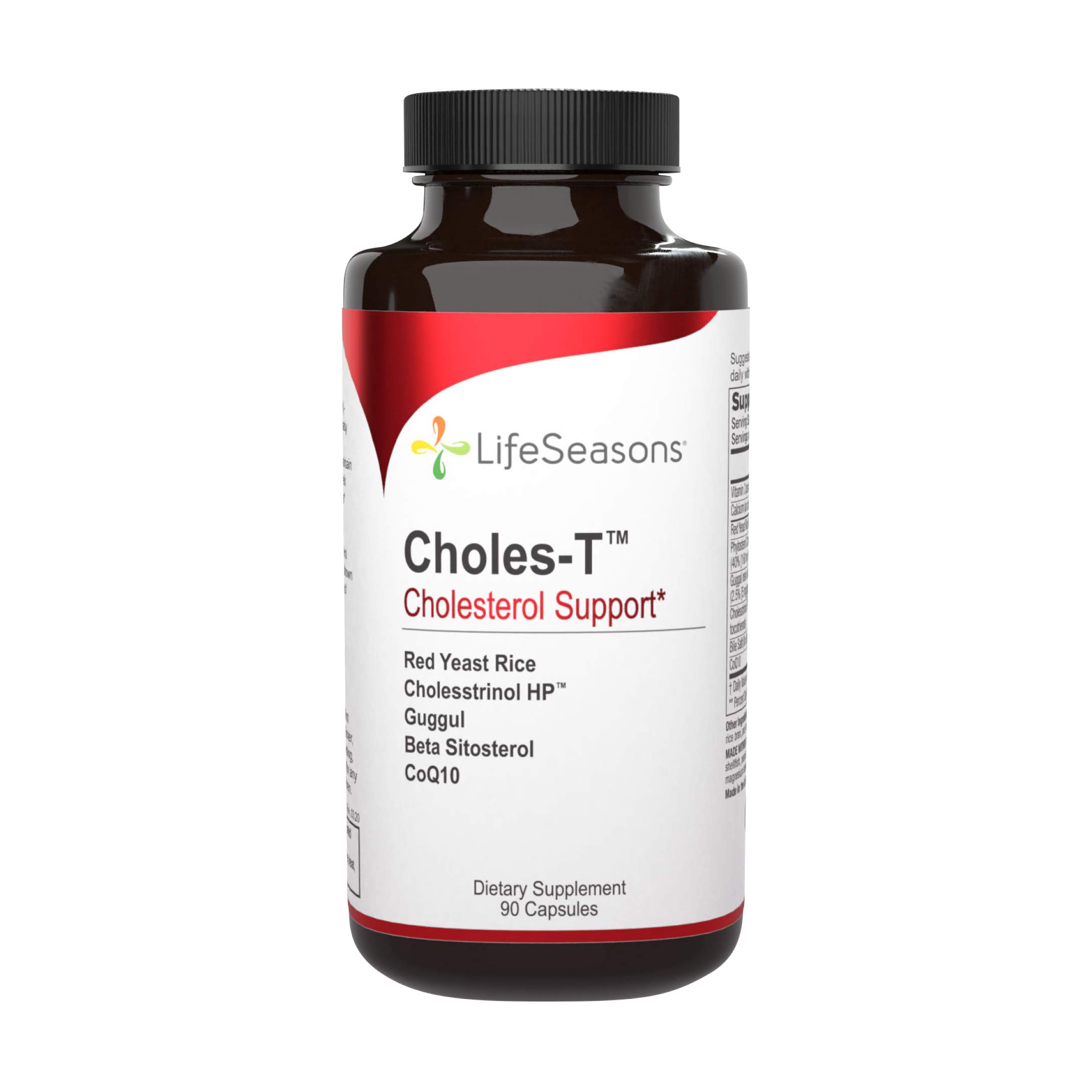 Life Seasons - Choles-T - Natural Cholesterol Support Supplement - Aids in Heart and Liver Health - Contains Red Yeast Rice - 90 Capsules