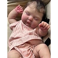 TERABITHIA Real Life Reborn Baby Dolls Crafted in Weighted Cloth Body and Vinyl Limbs - 19Inches Sleeping Realistic Newborn Girl Dolls That Look Real and Feel Real
