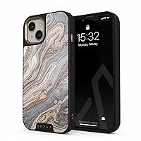 BURGA Phone Case Compatible with iPhone 13 - Grey & Gold Marble Nude Brown - Cute But Tough with CloudGuard 2-in-1 Defense System - Luxury iPhone 13 Protective Scratch-Resistant Hard Case
