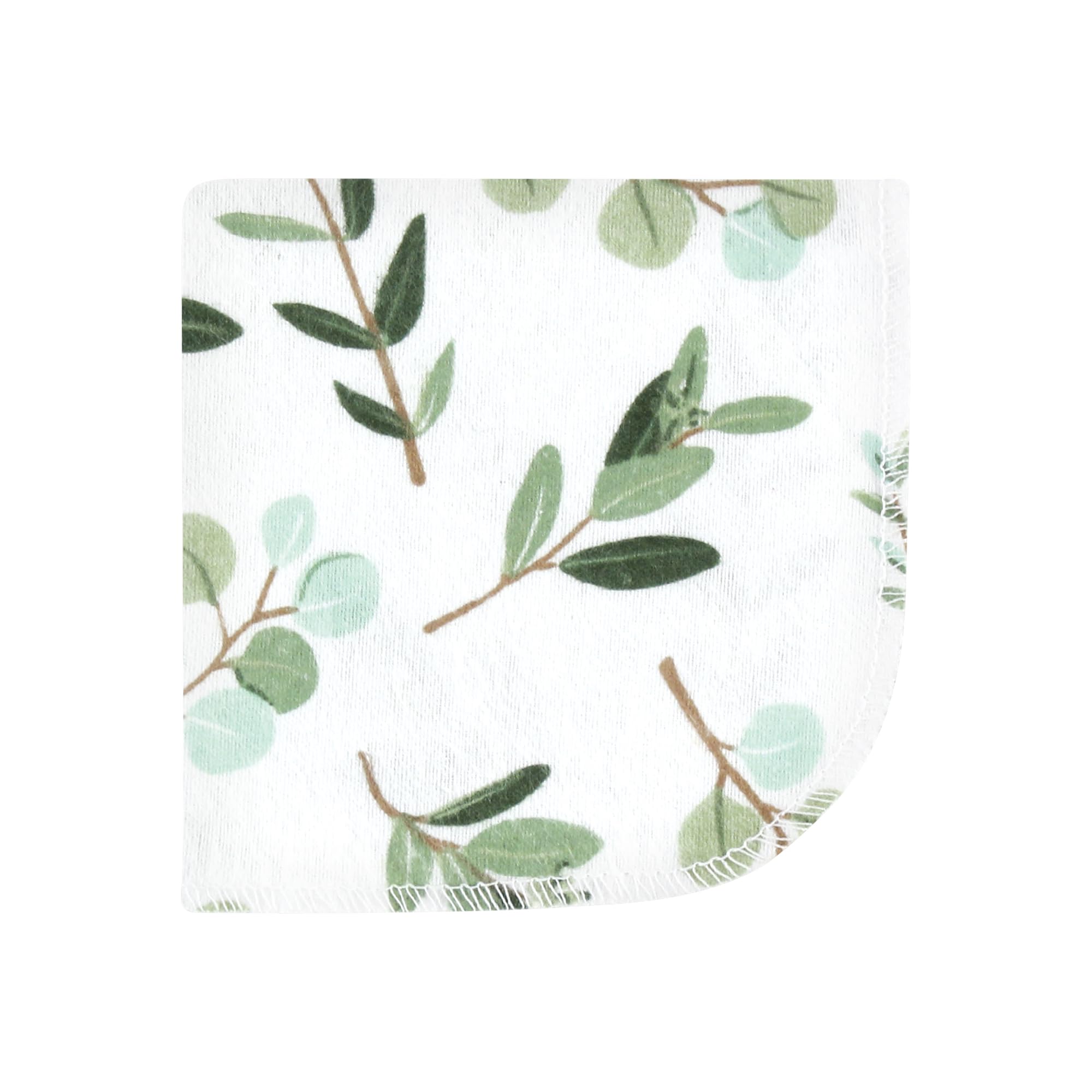 Hudson Baby Unisex Baby Flannel Washcloths, Eucalyptus 12Pk, One Size