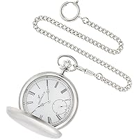 AEROWATCH 55831 AA01 Men's Pocket Watch, Mechanical Hand Winding, Swiss Made in Switzerland, Silver