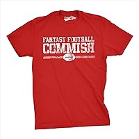 Mens Fantasy Football Commish T Shirt Funny Gift for Dad Game Day Graphic Cool
