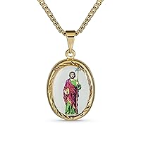 Bling Jewelry Unisex Personalize Oval Religious Medal Medallion Sacred Heart Of Jesus Photo Pendant Necklace For Men Teen Silver Tone Customizable
