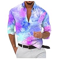 Mens Casual Shirts Summer Designer Men's Casual 3D Printing Hawaii Long Sleeve Tops Summer Clothes Men Fashion 2023