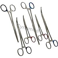 Premium Hemostat Locking Forceps 3 Curved and 3 Straight Stainless Steel
