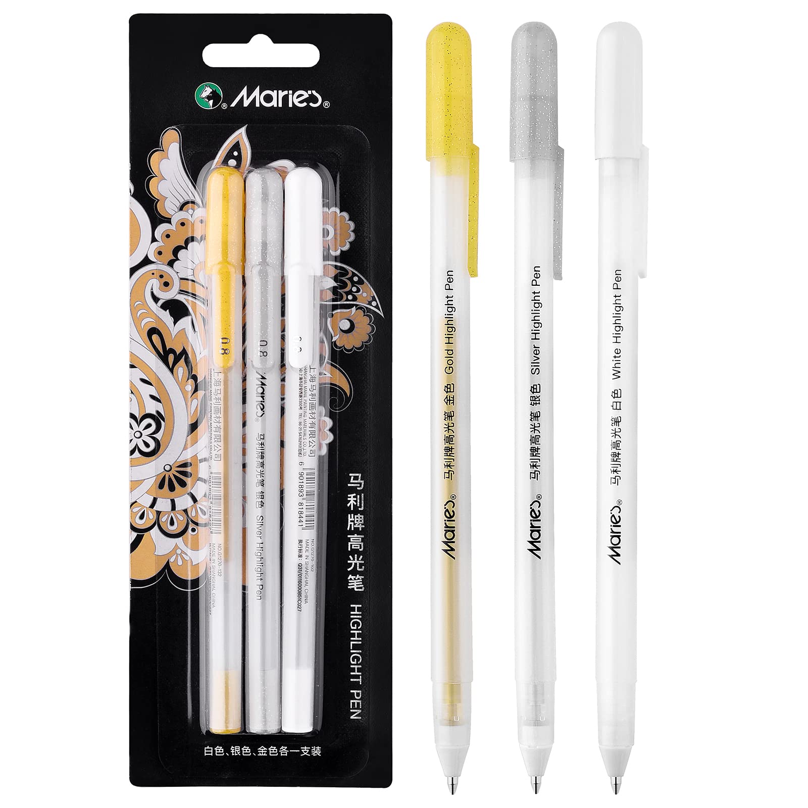 High Light Pen Paint Pen 0.8mm White Pen Sketch Fine Liner Pen Art Markers  698118068922 | eBay