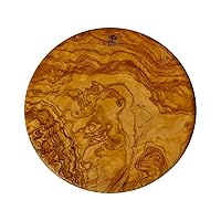 54177 French Olive-Wood Handcrafted Round Cutting Board