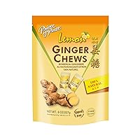 100% Natural Ginger Candy (Chews), Lemon Flavor, 8oz