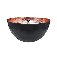 Hammered Copper Bowl - Black Copper Bowl To Add To Your Copper Kitchenware Or Use as Farmhouse Copper Home Decor - Great for Everyday Kitchen Use