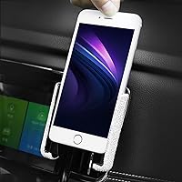 Bling Car Mount Stand Phone Holder, Universal Crystal Rhinestone Cell Phone Holder Mini Car Dash Air Vent 360° Adjustable Auto Phone Mount Car Accessories for Women Girls White