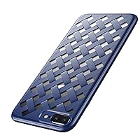 Baseus [iPhone 7 & iPhone 8 Plus Rough Knit Check Design/Excellent Breathability/Thin Lightweight Case Cover BG03 (Blue) WIAPIPHONE 8P-BG03