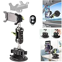 Universal Ball Head Arm for Phone, 360 Rotation, Adjustable Viewing, Easy One-Touch Lock/Release, Strong Suction, Holds Phones up to 3.5 inches