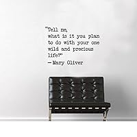 Quote Letter Inspiration Vinyl Wall Decal Stickers Tell me What is it You Plan to do with Your One Wild and Precious Life 21.5