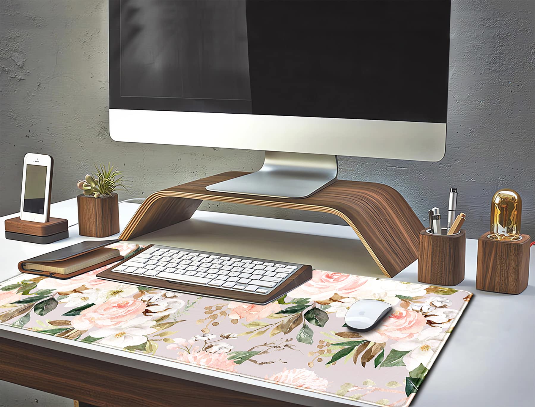 Mua Pink Flowers Keyboard Pad PC Gaming Desk Mat Desk Mouse Pads ...