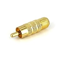 StarTech.com One-piece RCA to F Type Coaxial Cable - M/F - Gold-plated RCA to RG6 F Type Coax Cable Adapter (RCACOAXMF)