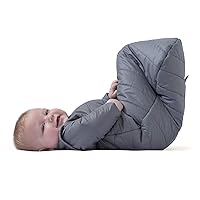 Sleep Nest Travel Quilted Baby Sleeping Bag Sack with Sleeves, Gray Skies, Medium (6-18 Months)