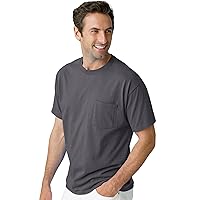 6 oz. Tagless T-Shirt with Pocket, Smoke Gray, 2XL