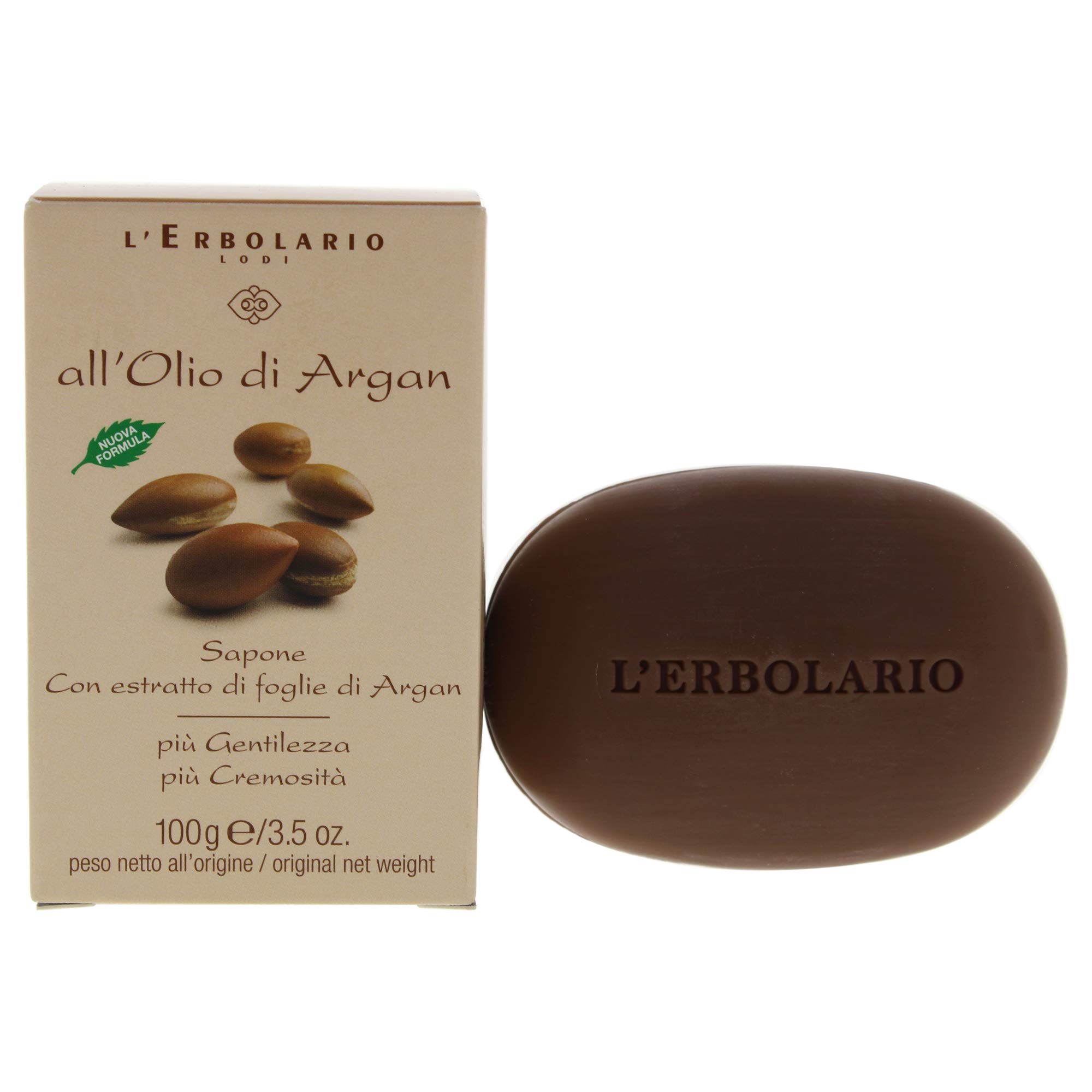 L'Erbolario Argan Oil Bar Soap - Enriched With All Natural Ingredients And Aromatic Fragrances - Cleanses And Moisturizes Skin - Long Lasting And Creates A Rich, Creamy Lather - 3.5 Oz