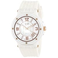 TKO ORLOGI Women's Genuine Ceramic Rubber Strap Watch