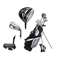 Left Handed M5 Golf Club Set for Tall Men, Black/Red