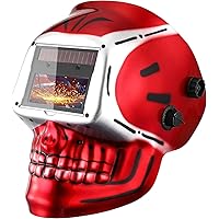 DEKOPRO Welding Helmet - Solar Power Auto Darkening Welding Helmet - Adjustable Shade Range 4/9-13 for Mig Tig Arc - Welder Mask (Skull Design)