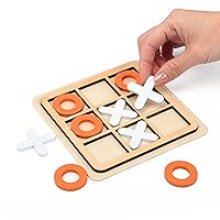 Wooden Board Tic Tac Toe Game XO Table Toy Classical Family Children Puzzle Game Educational Toys, Random Color