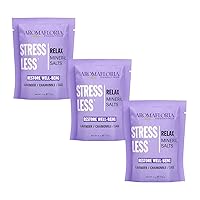 Stress Less Relax Mineral Bath Salts with Lavender, Chamomile, Sage - 4 oz Travel Size - 3 Pack