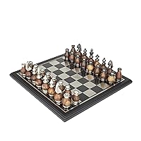 Deco 79 Aluminum Chess Game Set, 16
