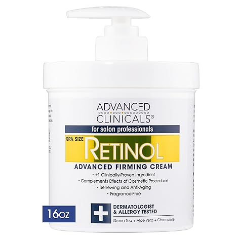 Retinol Body Lotion Moisturizer Face Lotion & Body Cream | Crepey Skin Care Treatment Targets Look Of Crepe Skin, Wrinkles, Sagging Skin, & Sun Damaged Skin, 16 Oz