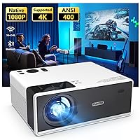 Projector with WiFi and Bluetooth, Outdoor Portable 4K Support Projector 15000L HD 1080P Max 300