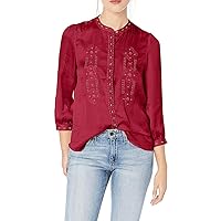Lucky Brand Womens Hammered Satin Top