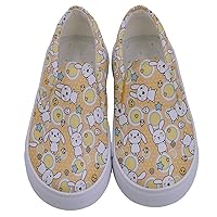 PattyCandy Girls Animals Doodle Kawaii Kids Canvas Slip-On Shoes,Size:US 8C-7Y