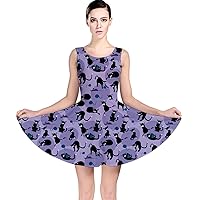 CowCow Cute Kitty Cat Playful Kittens with Balls Swing Sweet Skater Dress, XS-5XL