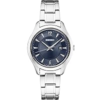 SEIKO SUR425 Watch for Women - Essentials - Patterned Blue Dial, Stainless Steel Case and Bracelet