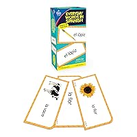 Carson Dellosa 104 Spanish Flash Cards for Kids, Spanish Vocabulary Flash Cards for Beginners, Picture Flash Cards for Toddlers, Learning Spanish Game for Beginners