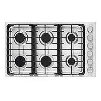 Empava Built-in 36 Cooktop in Stainless Steel with 6 Gas Stove Including Power Burners and Side Control Knobs, 36IN, Silver