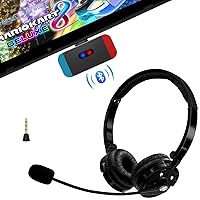 Friencity Wireless Gaming Headset w/Bluetooth Audio Transmitter Adapter Set for Nintendo Switch, PC, PS4, PS5, Built-in mic, Support in-Game Voice Chat, Low Latency, Dual Headphones