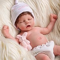 BABESIDE Lifelike Reborn Baby Dolls Girl - 12-Inch Realistic-Newborn Full Platinum Silicone Body Real Life Baby Doll Sleeping Baby with Soft Body Kids Gift Set for 3+ Years Old