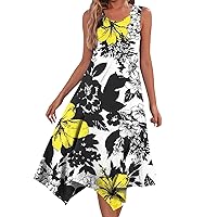 Trendy Off The Shoulder Sundress Casual Sexy Sleeveless Midi Dress Elegant Formal Vintage Floral Ruched Flowy Dress