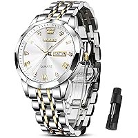 OLEVS Watch Men Luxury Watches for Men （Silver/Gold/Blue/Black）(Diamond/Roman Numeral/Arabic Numeral) Dial Watches Stainless Steel Watch Date Waterproof Dress Casual Reloj