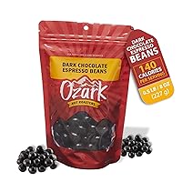 Dark Chocolate Espresso Beans, Flavored Snack Nuts, World-Class Gourmet Candied Peanuts, Resealable Pack, (8.0 oz)