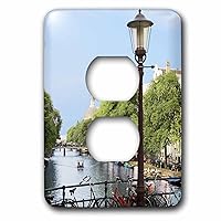 3dRose lsp_138356_6 Canal Scene, Amsterdam, Holland, Netherlands Eu20 Mgl0076 Miva Stock 2 Plug Outlet Cover