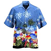 Hawaiian Golf Shirts Men Mens Button Down Shirts Summer Polo Mens Lightweight Work Shirts Big and Tall Pirate T Shirt
