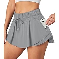 IUGA Athletic Shorts for Women Flowy Shorts High Waisted Workout Gym Running Shorts Quick Dry Tennis Skirts with Pocket